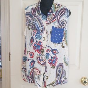 Chico's XL sz 3 multi-color sleeveless blouse